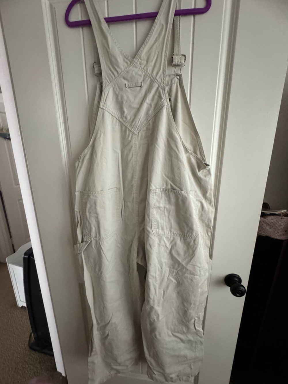 Casual Cream Women's Overalls - Picture 3 of 4